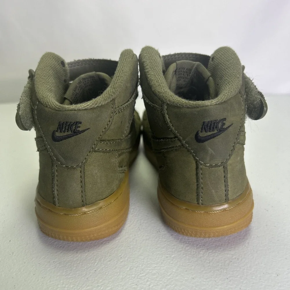 Nike Air Force 1 Mid WB Medium Olive Gum Green Suede Size 12C AH0756-202